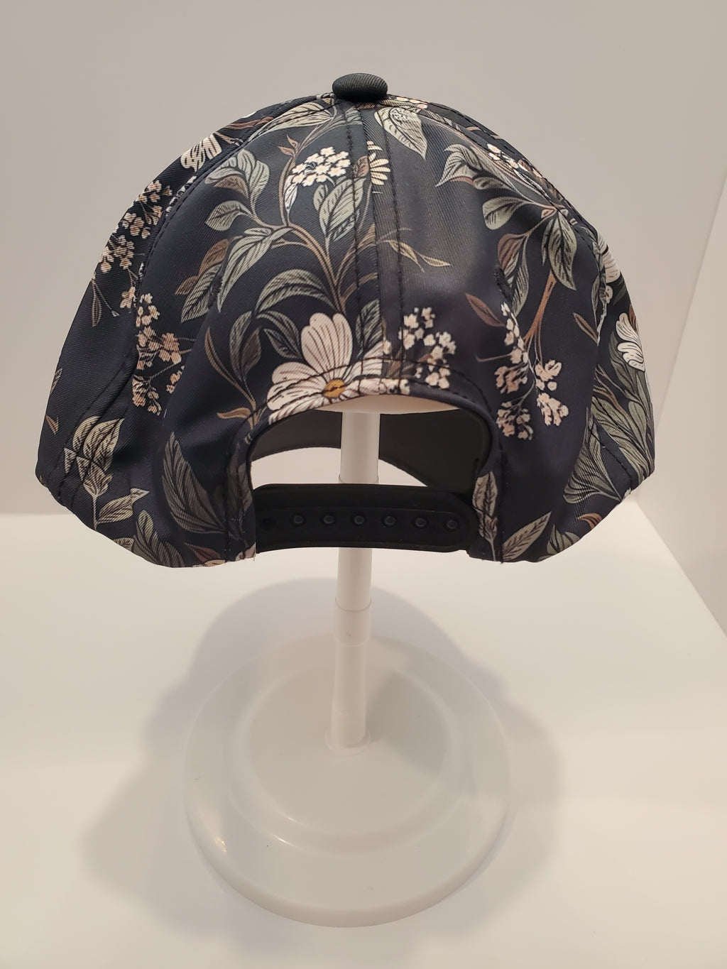 Floral Satin Pearl Accent Baseball Cap