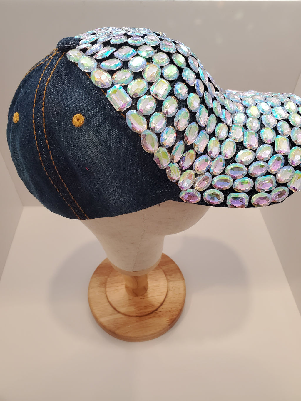 Aurora Crystal Denim Cap