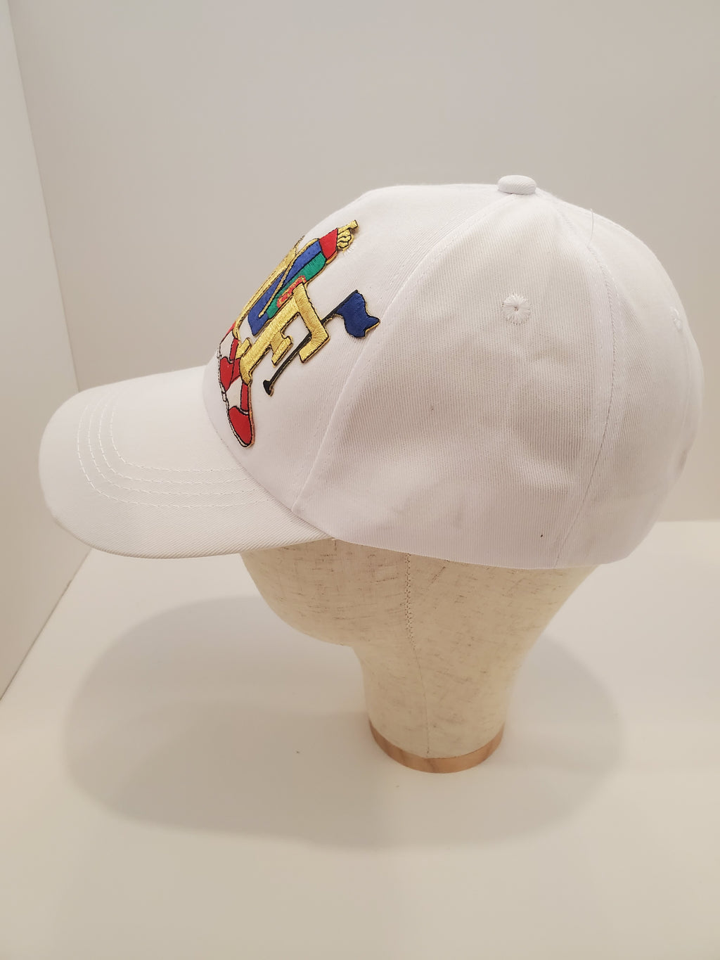 White “GOLF” Embroidered Cap