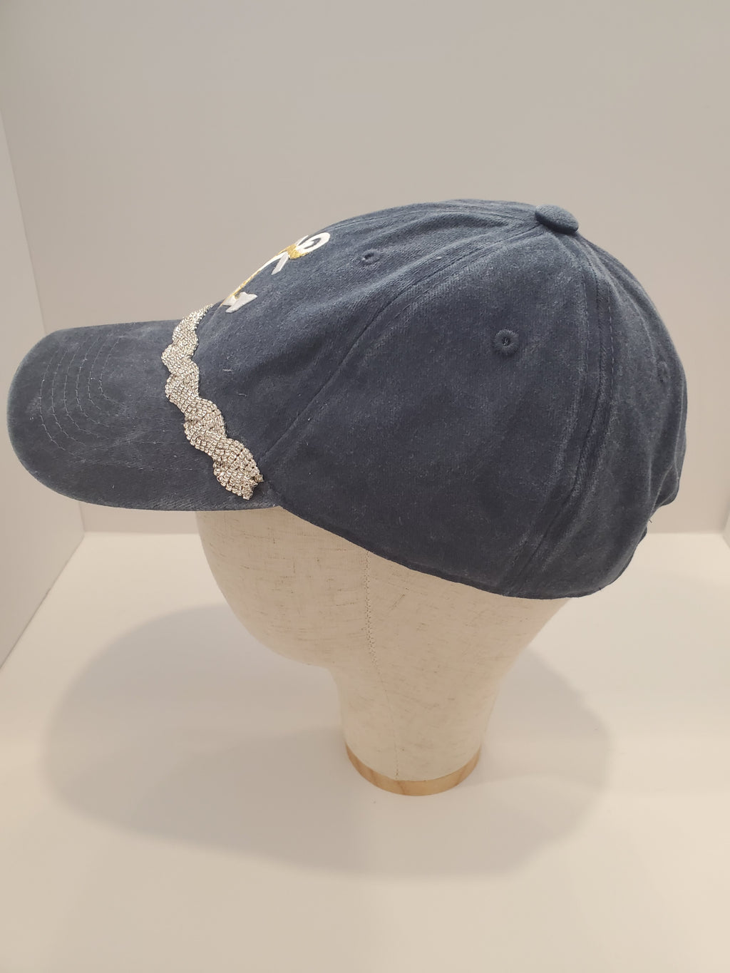 Nautical Anchor Cap with Rhinestone Trim