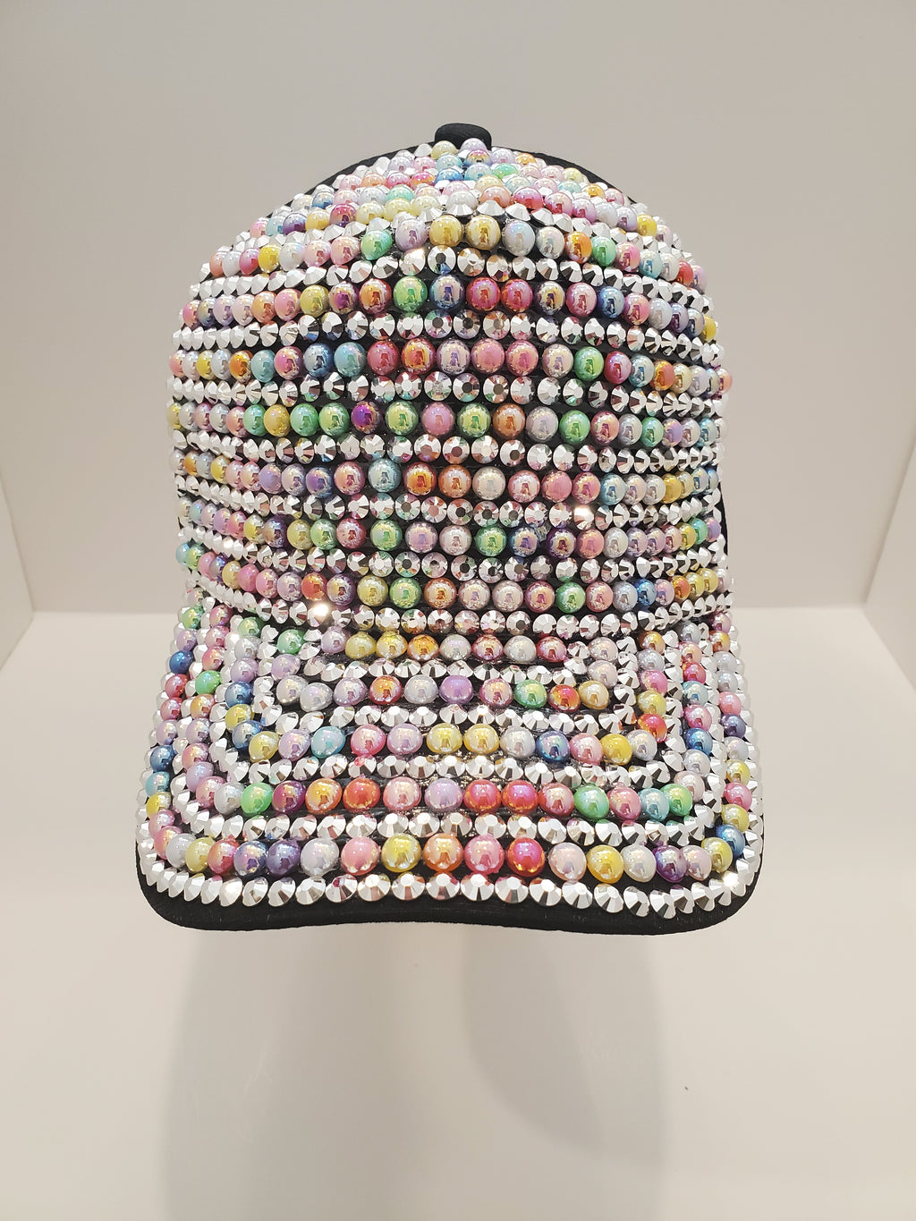 Iridescent Pearl & Crystal Statement Cap