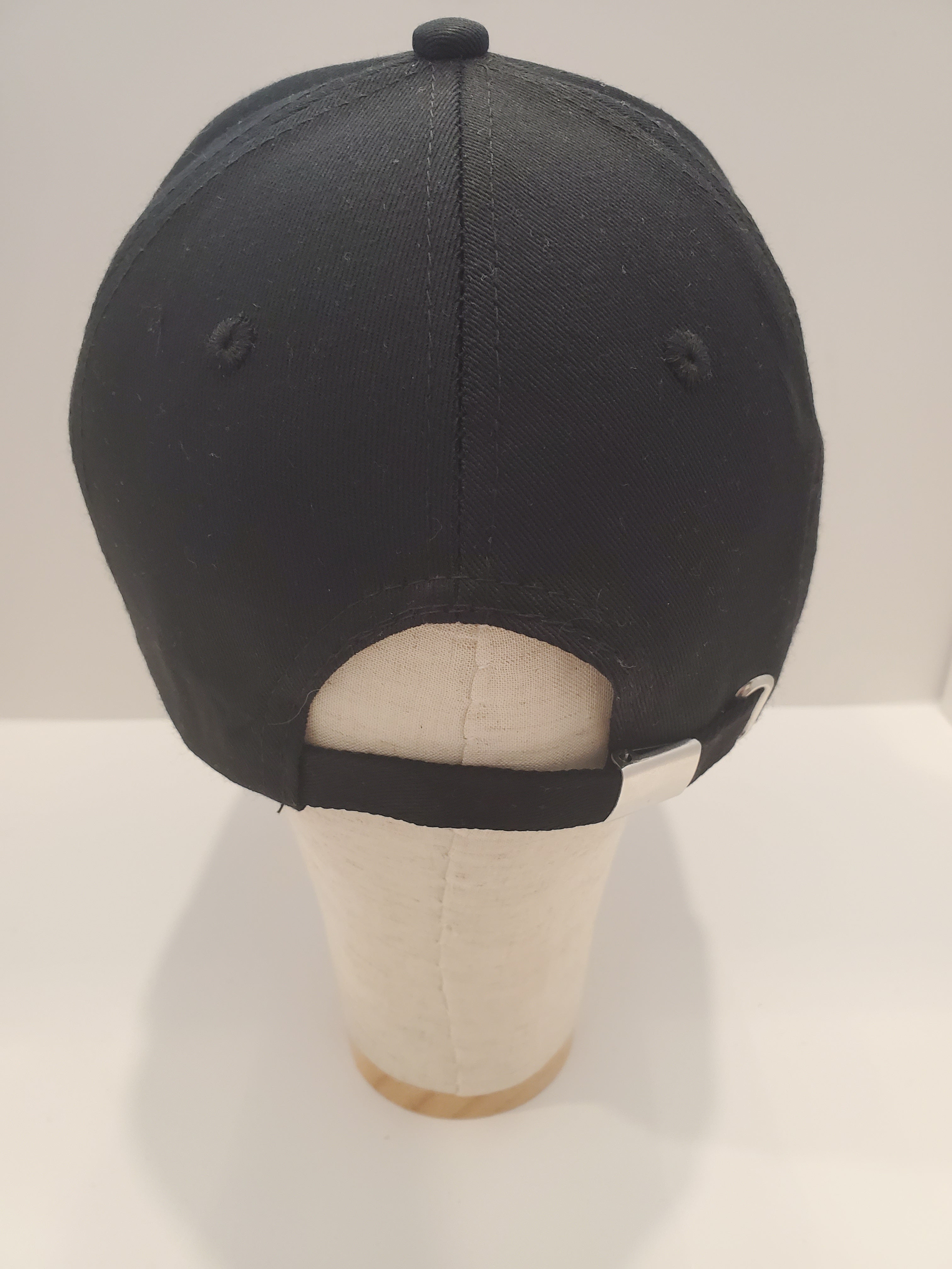 Black Baseball Cap with Red Rose Embroidery