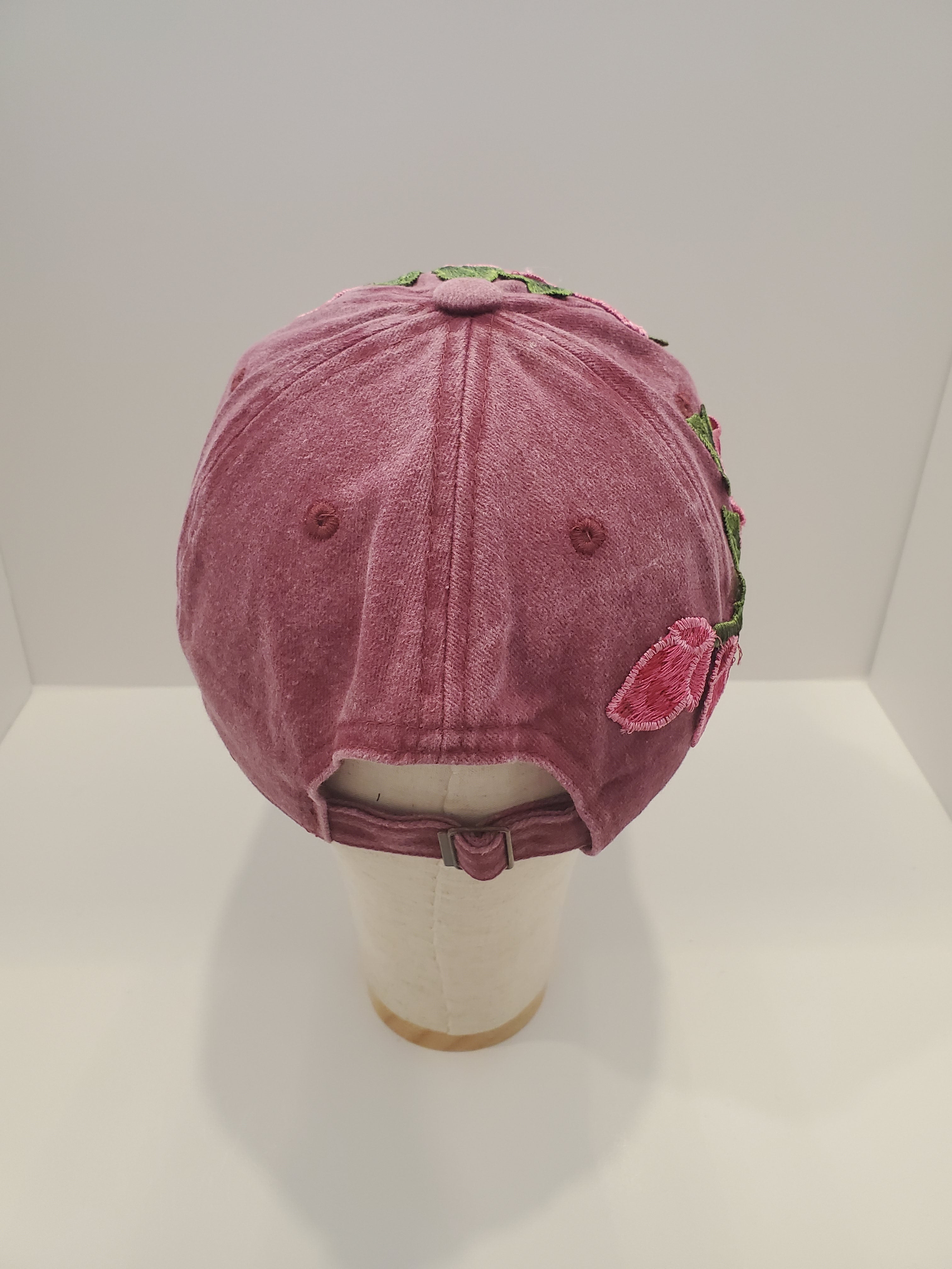 Velvet Rose Embroidered Baseball Cap