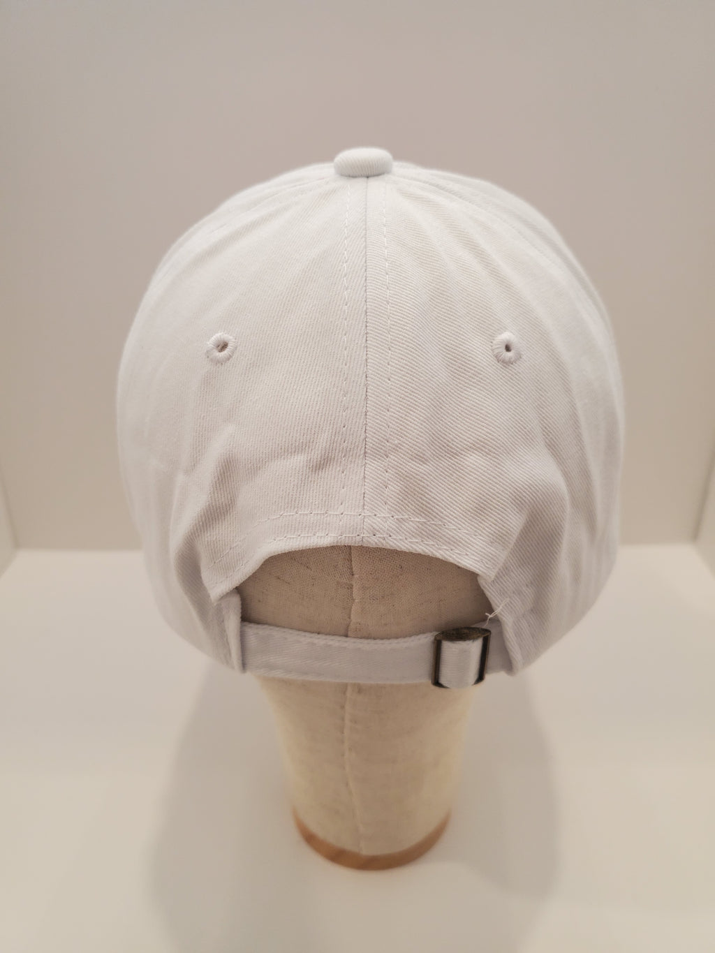 White Peony Embroidered Baseball Cap with Chain Accent