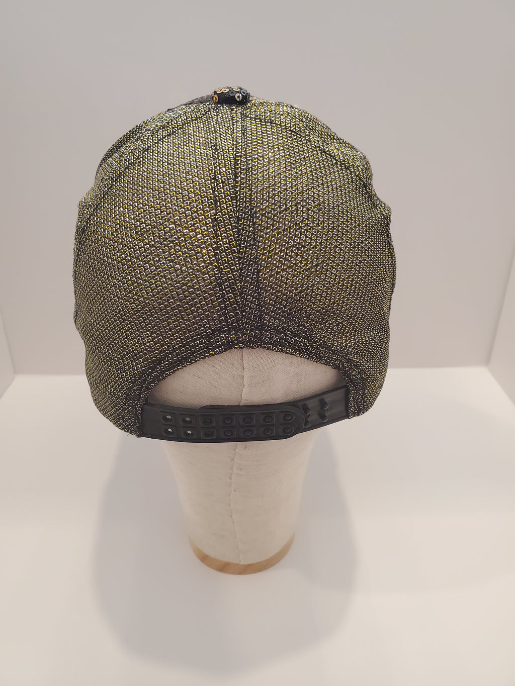 Gold & Black Sequin Leopard Print Baseball Cap