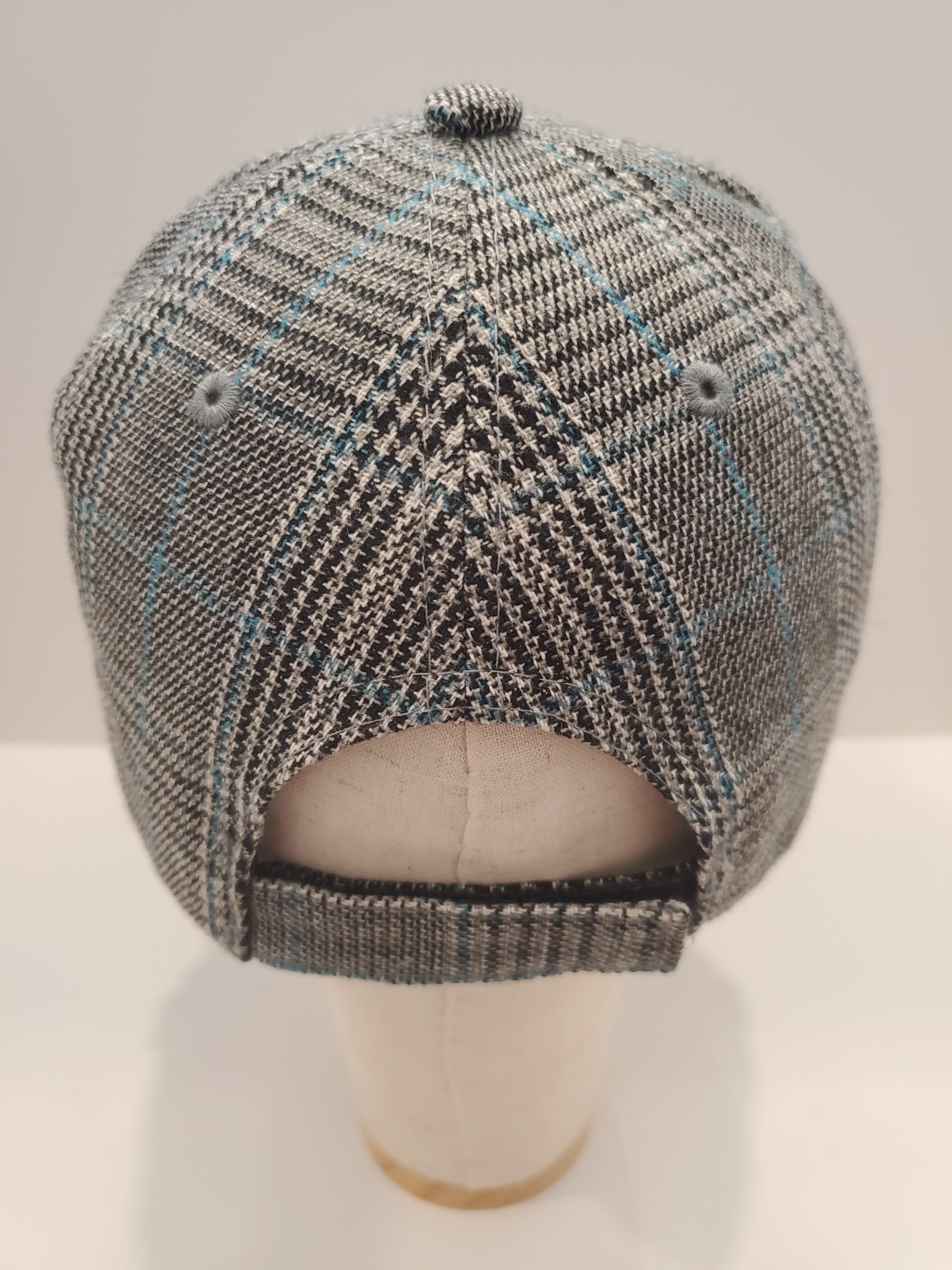 Plaid Crystal Snowburst Cap – Silver Rhinestone Statement Hat