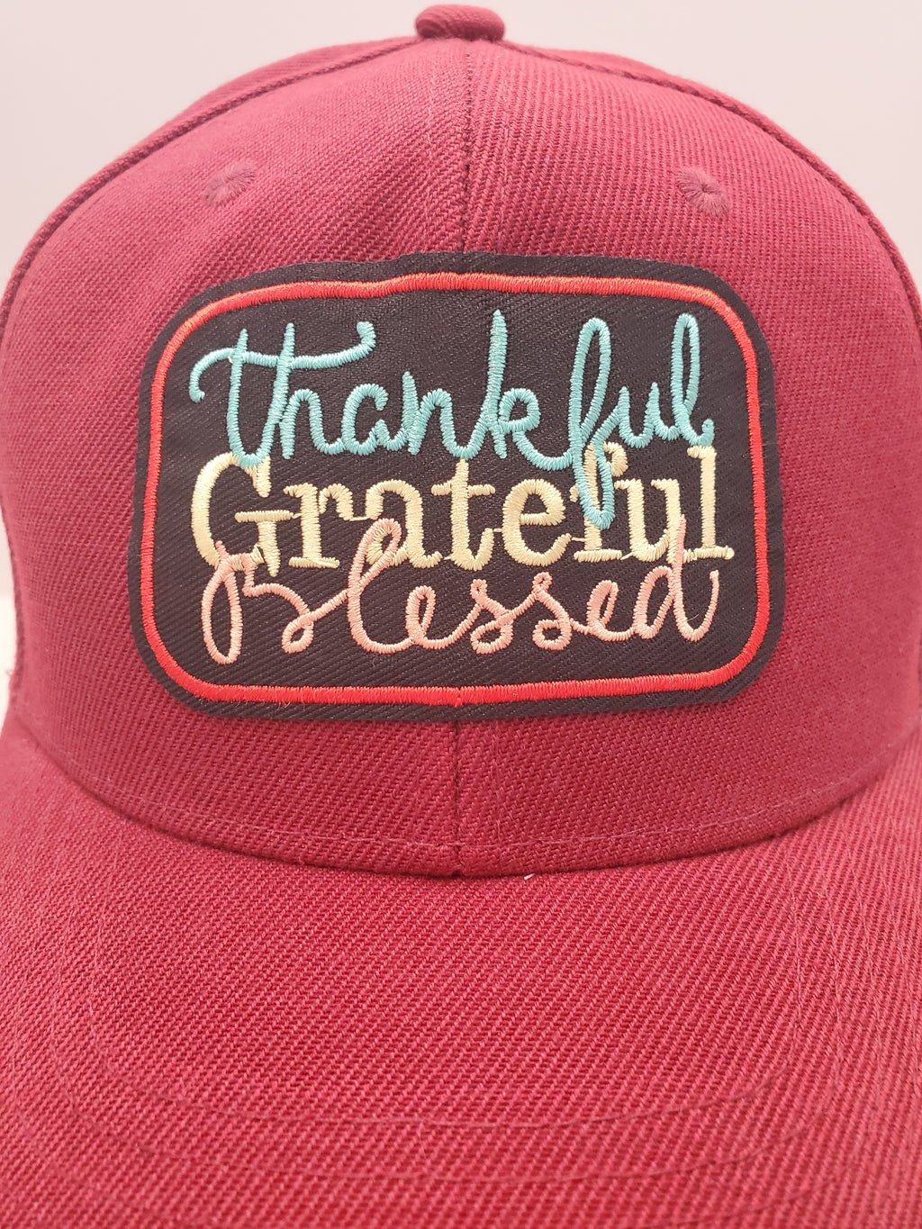 Thankful, Grateful, Blessed Embroidered Baseball Cap