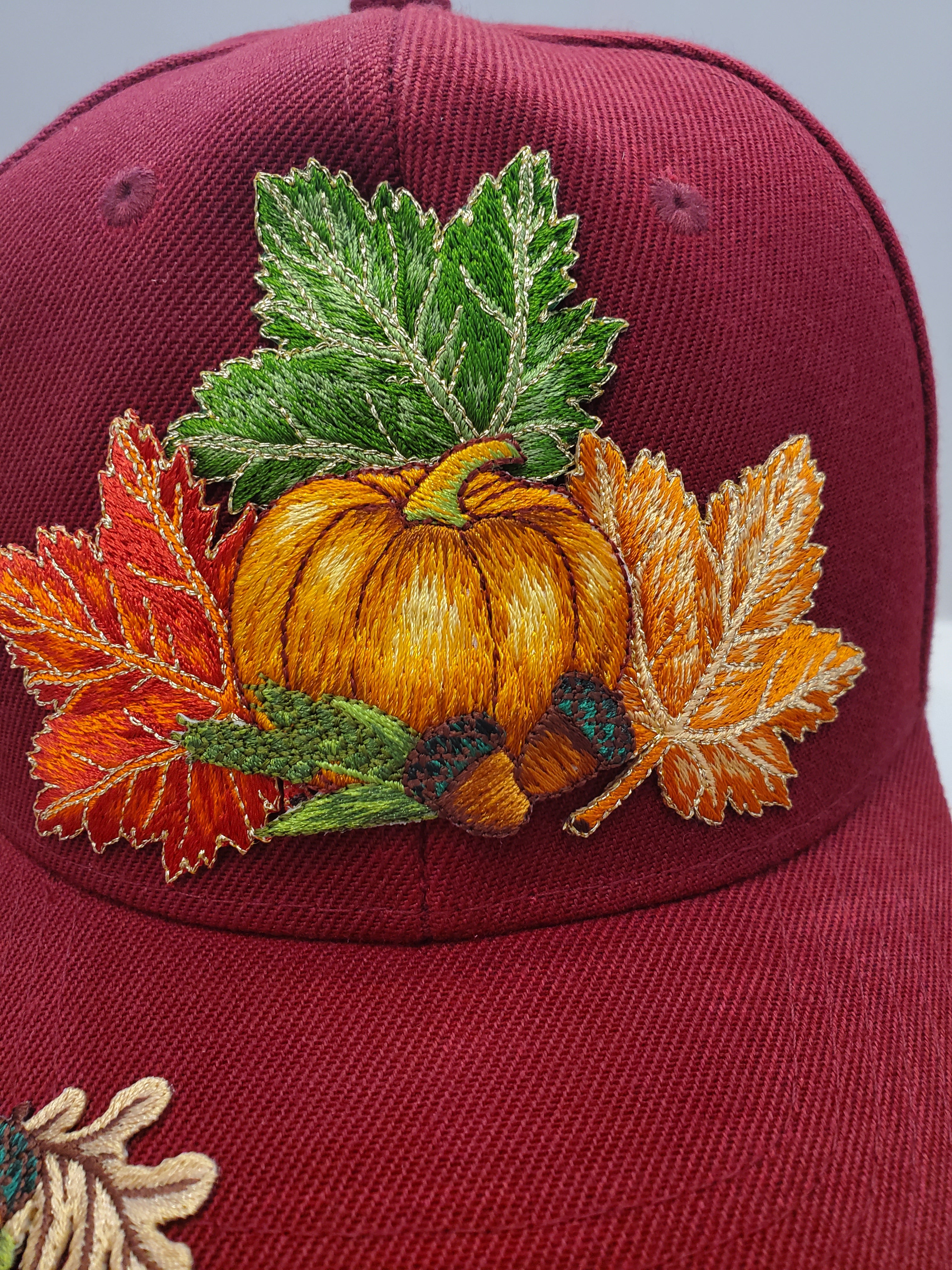 Harvest Pumpkin Embroidered Baseball Cap