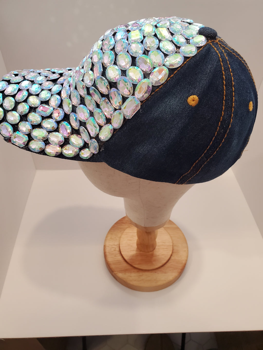 Aurora Crystal Denim Cap