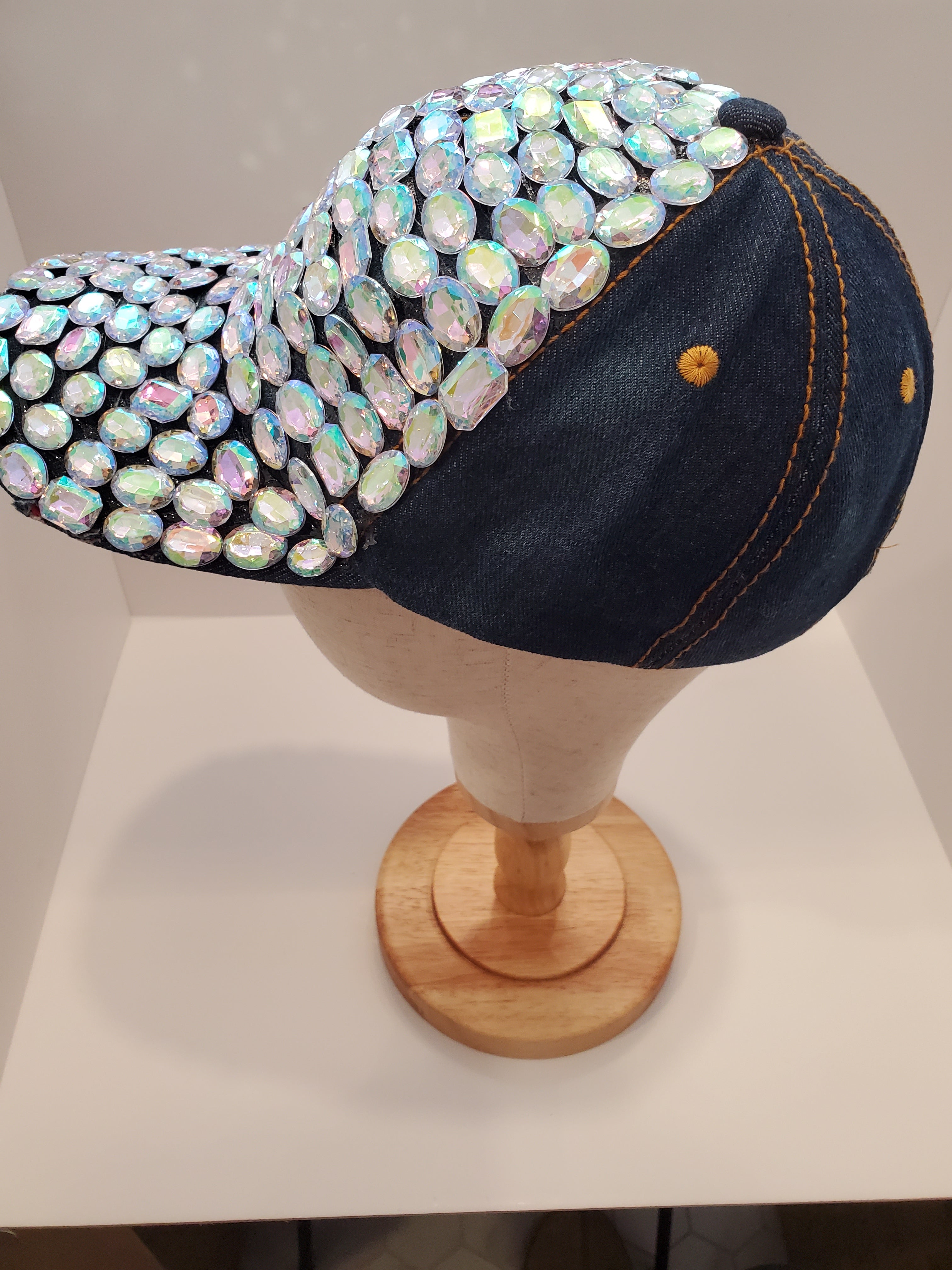 Aurora Crystal Denim Cap